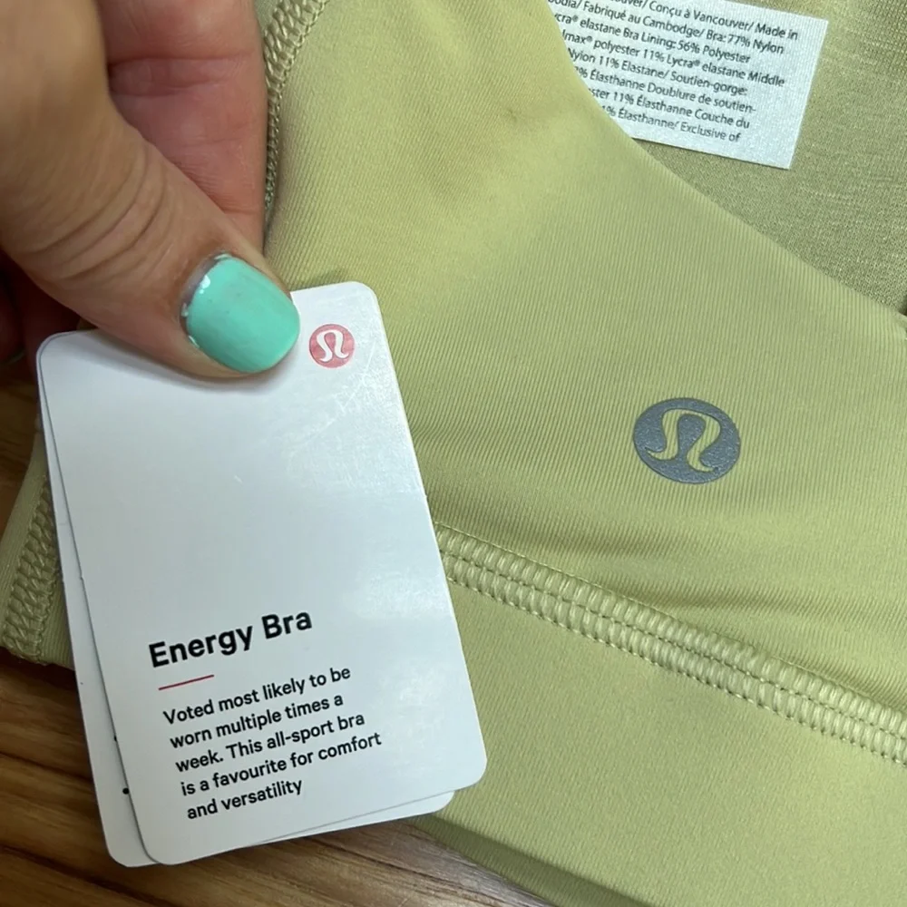 NWT lululemon Dew Green size 6 Energy Bra - Picture 2 of 8